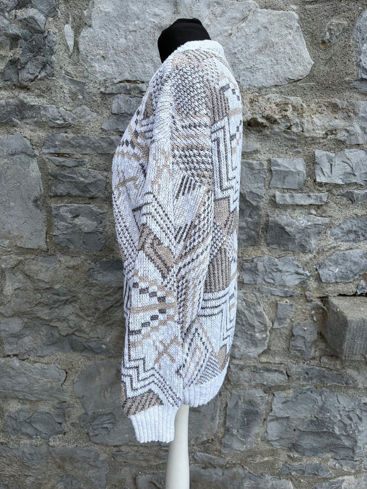 90s grey geometric jumper Medium