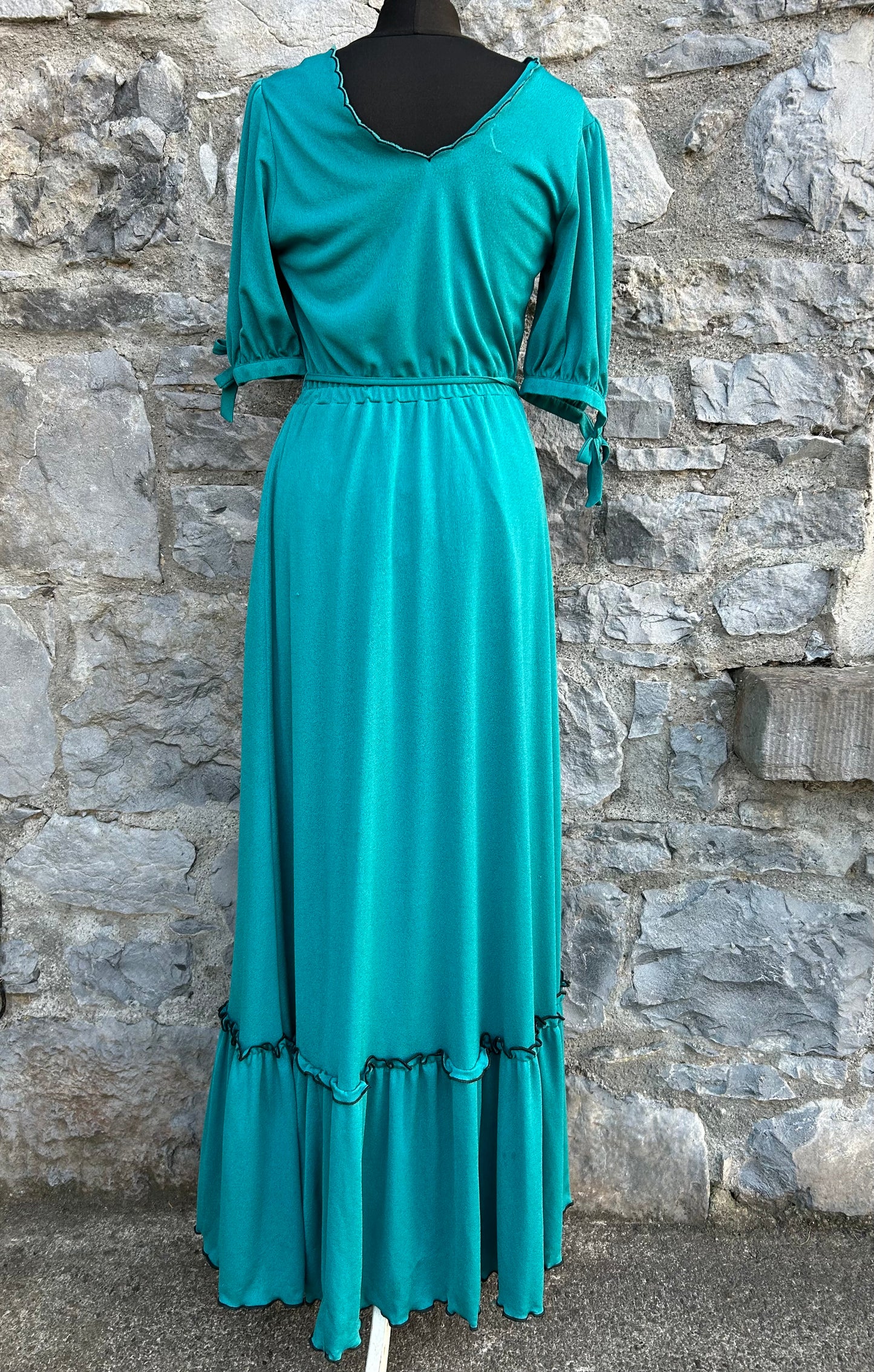 80s teal maxi dress uk 10-12