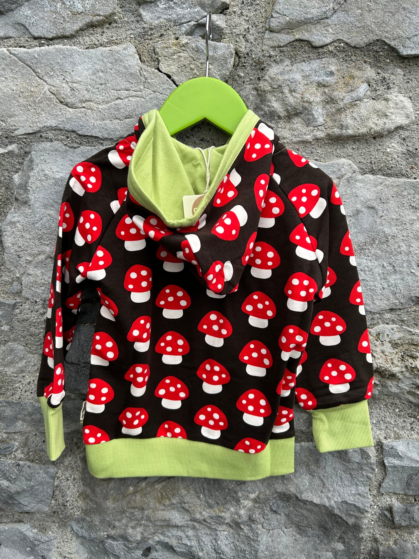 Mushroom black hoodie  18-24m (86-92cm)