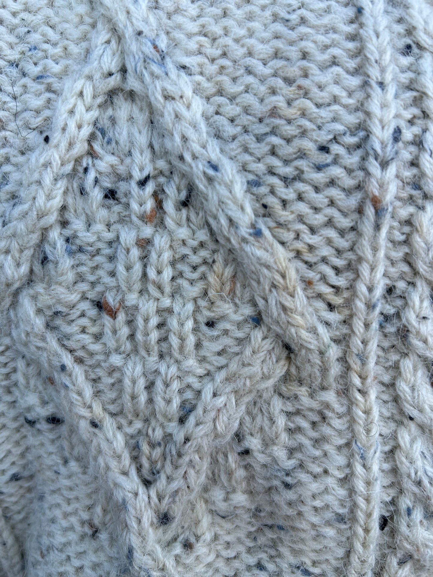 Aran style Beige melange jumper Medium