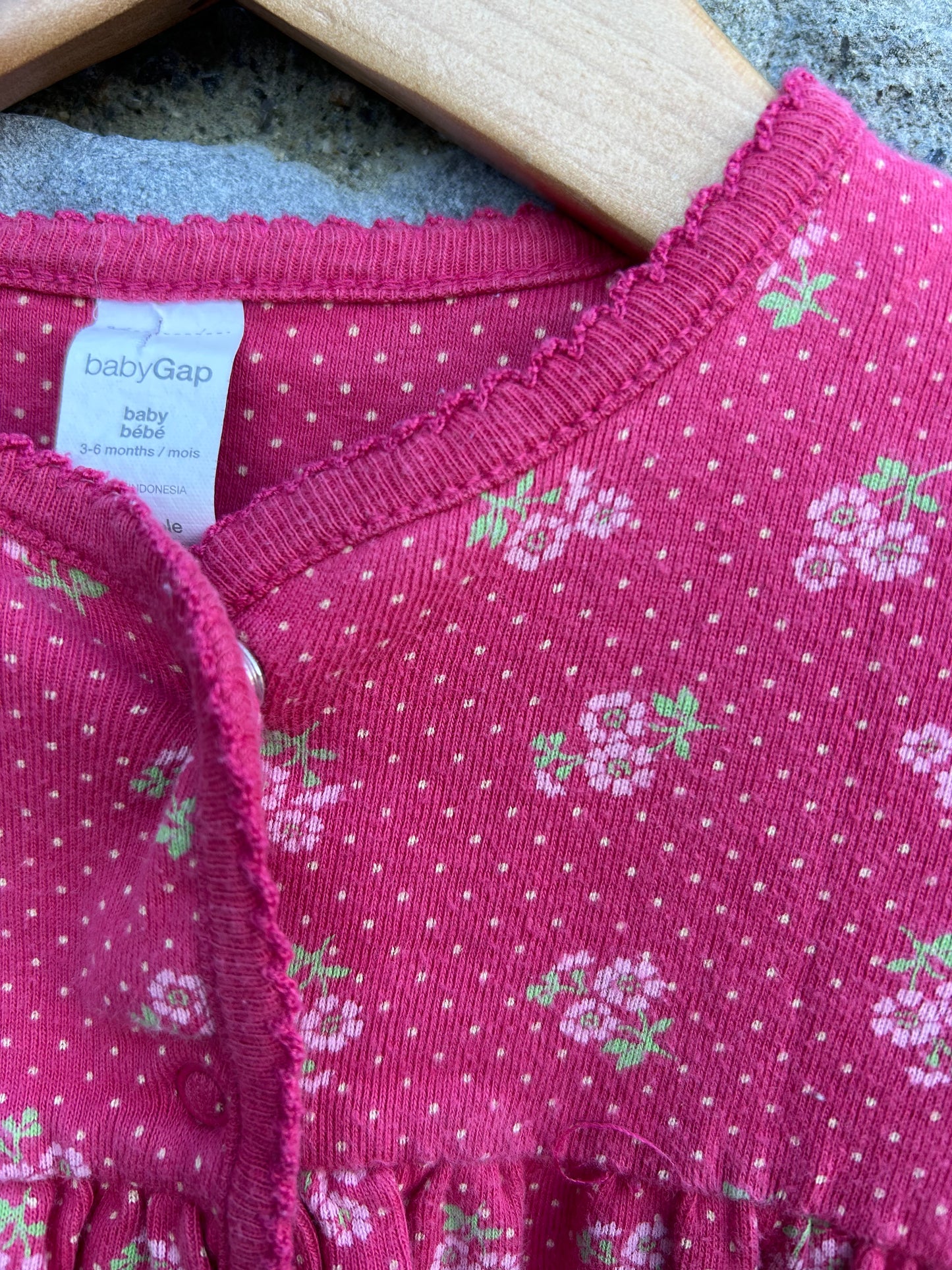 Pink dots&flowers cardigan 3-6m (62-68cm)