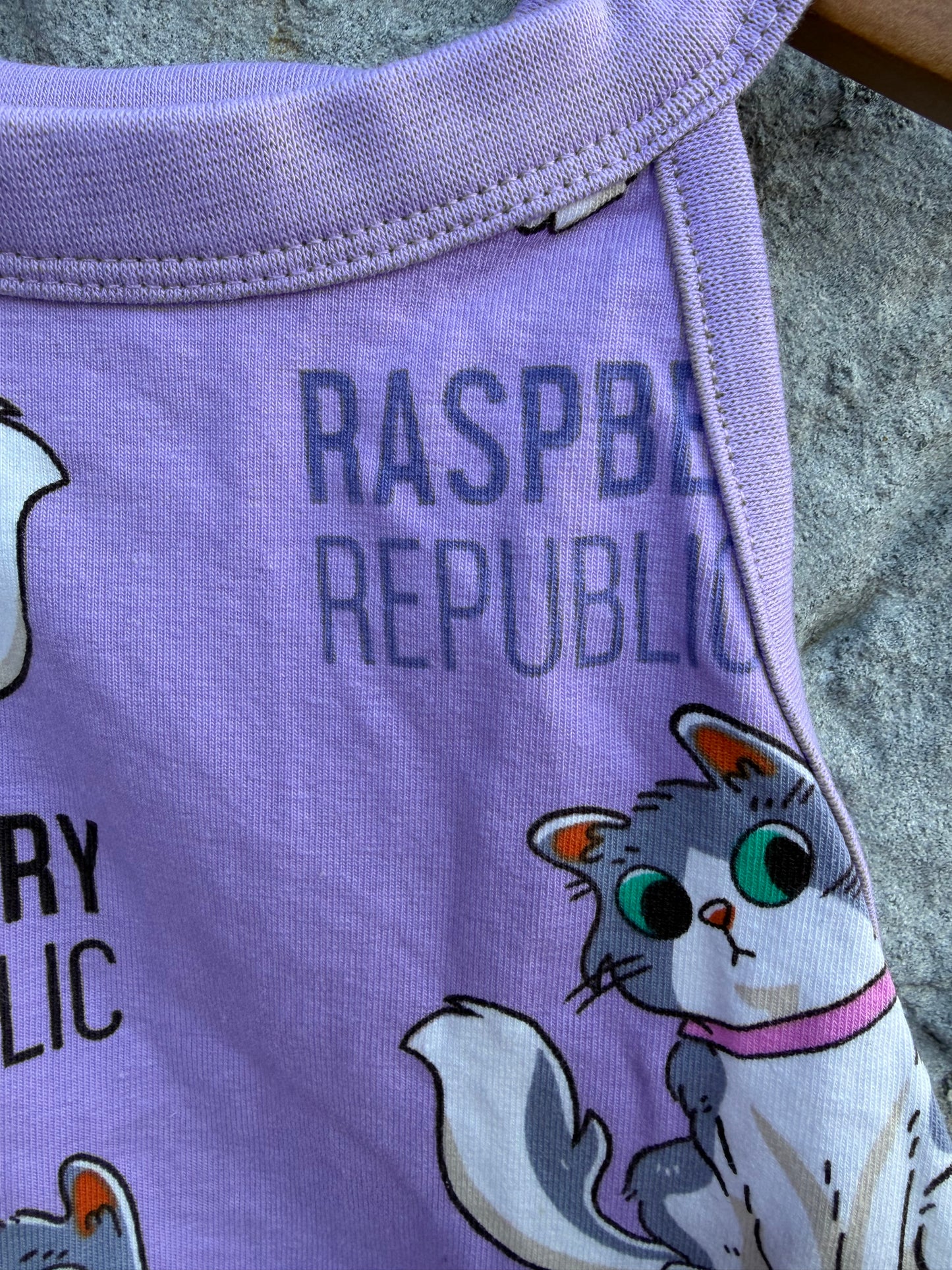 Cats purple tank top  3-4y (98-104cm)