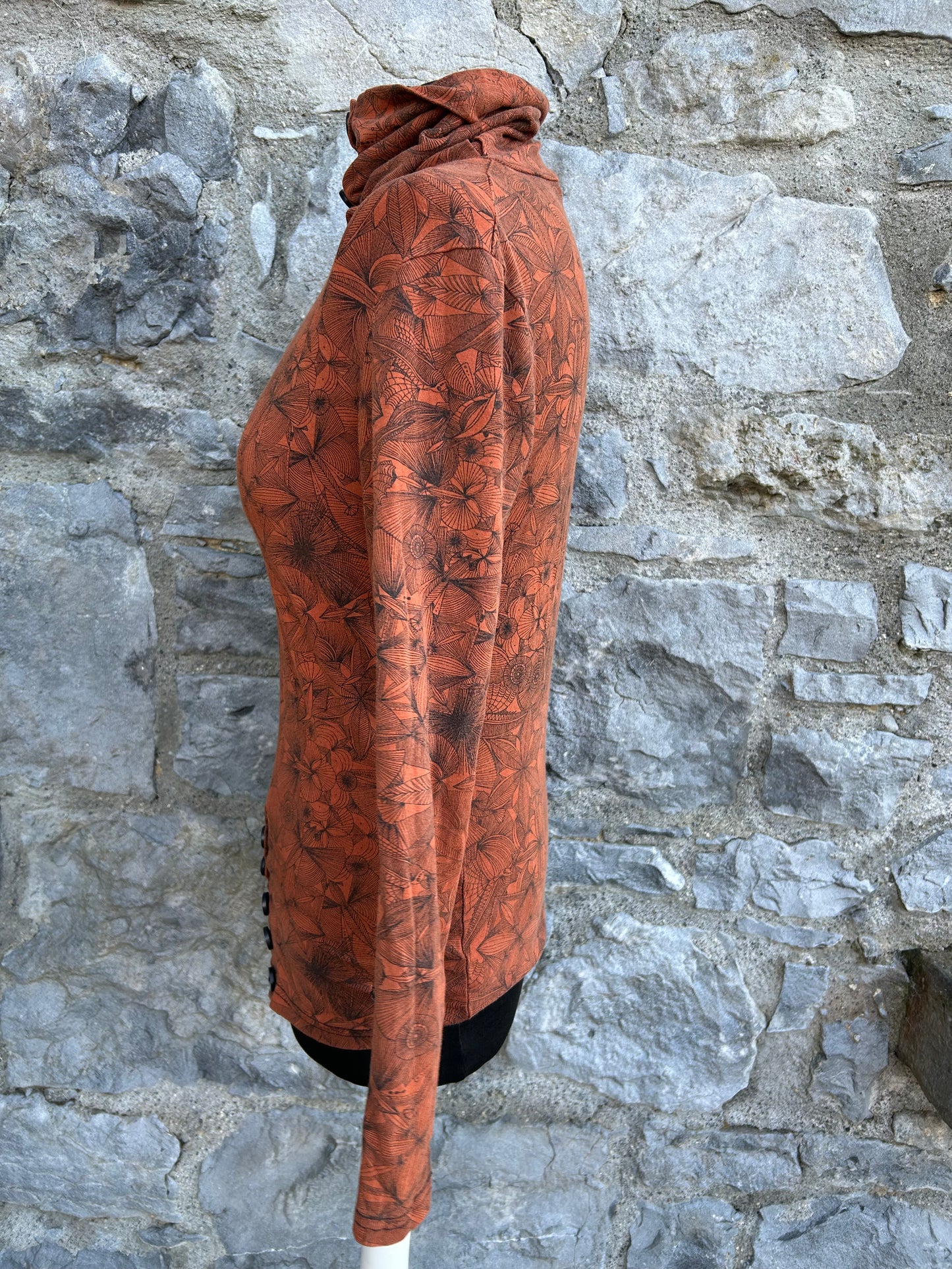 Ginger botanic print high neck top uk 6-8