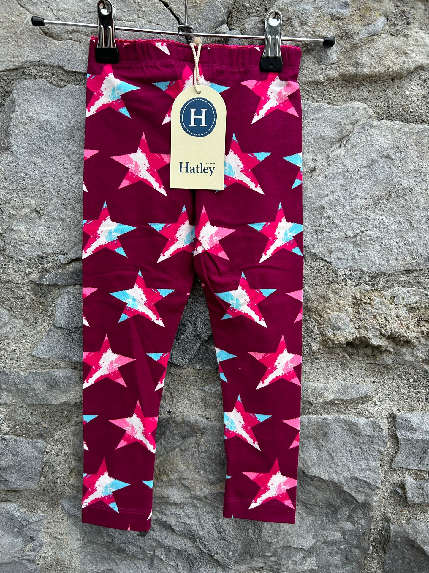 Stars maroon leggings  3y (98cm)