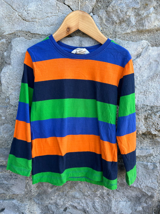 Blue&orange stripy top 2-4y (98-104cm)