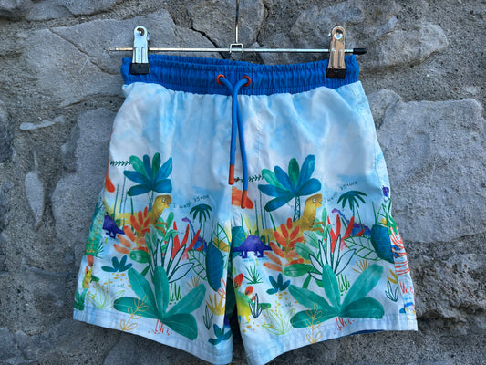Dinosaurs garden blue shorts  6-7y (116-122cm)