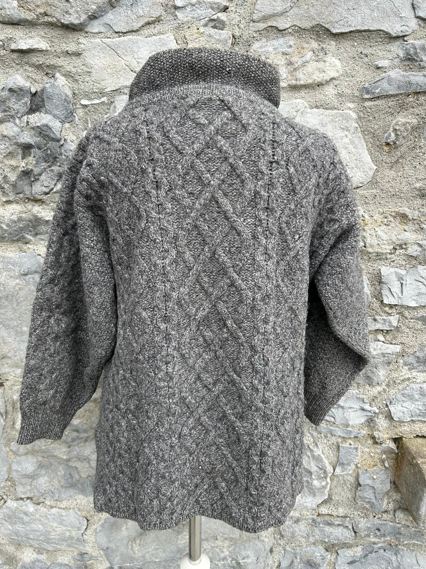 Grey Aran style jumper uk 14-16