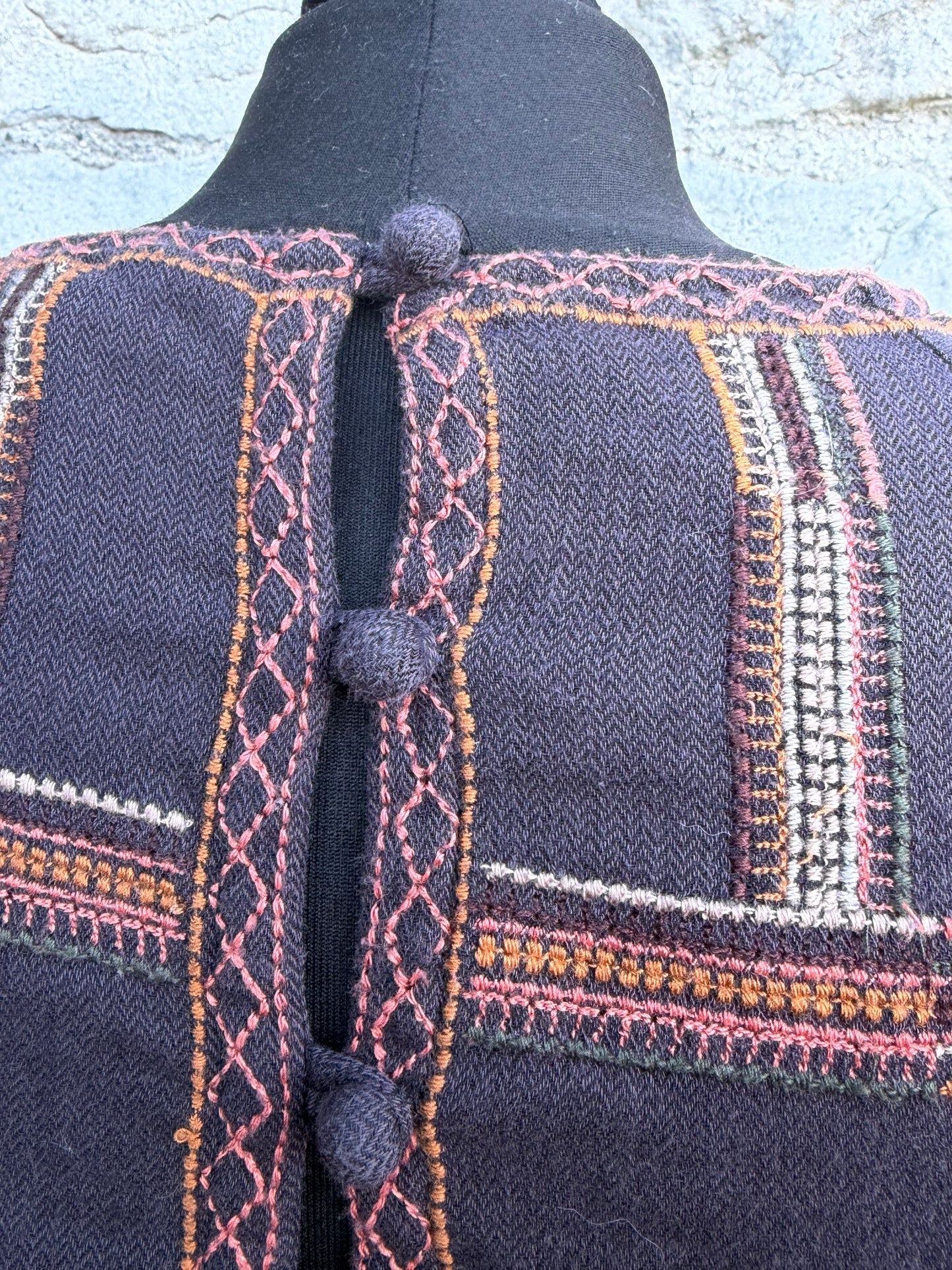 Embroidered phantom black dress uk 6