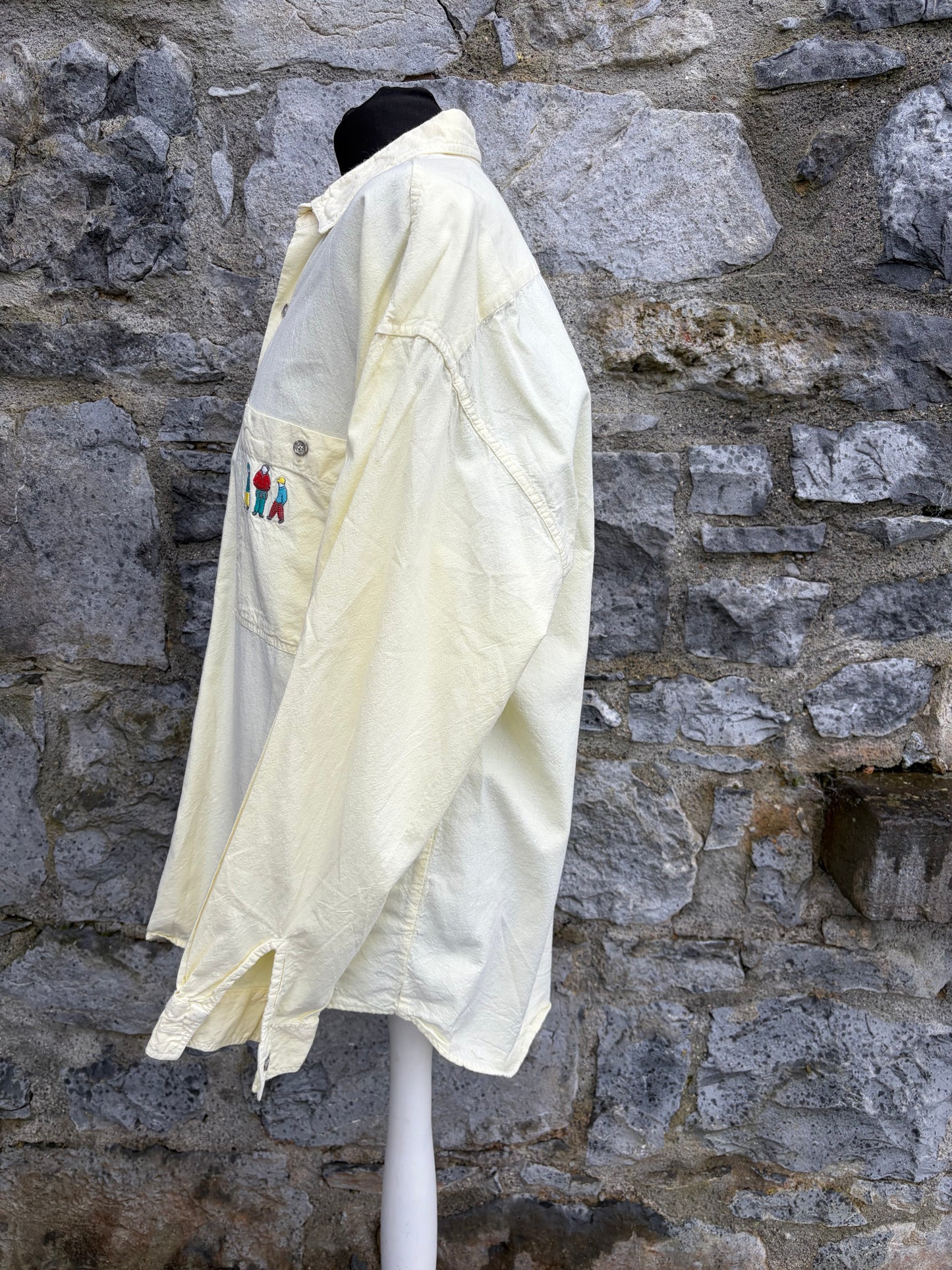 80s light yellow shirt  M/L