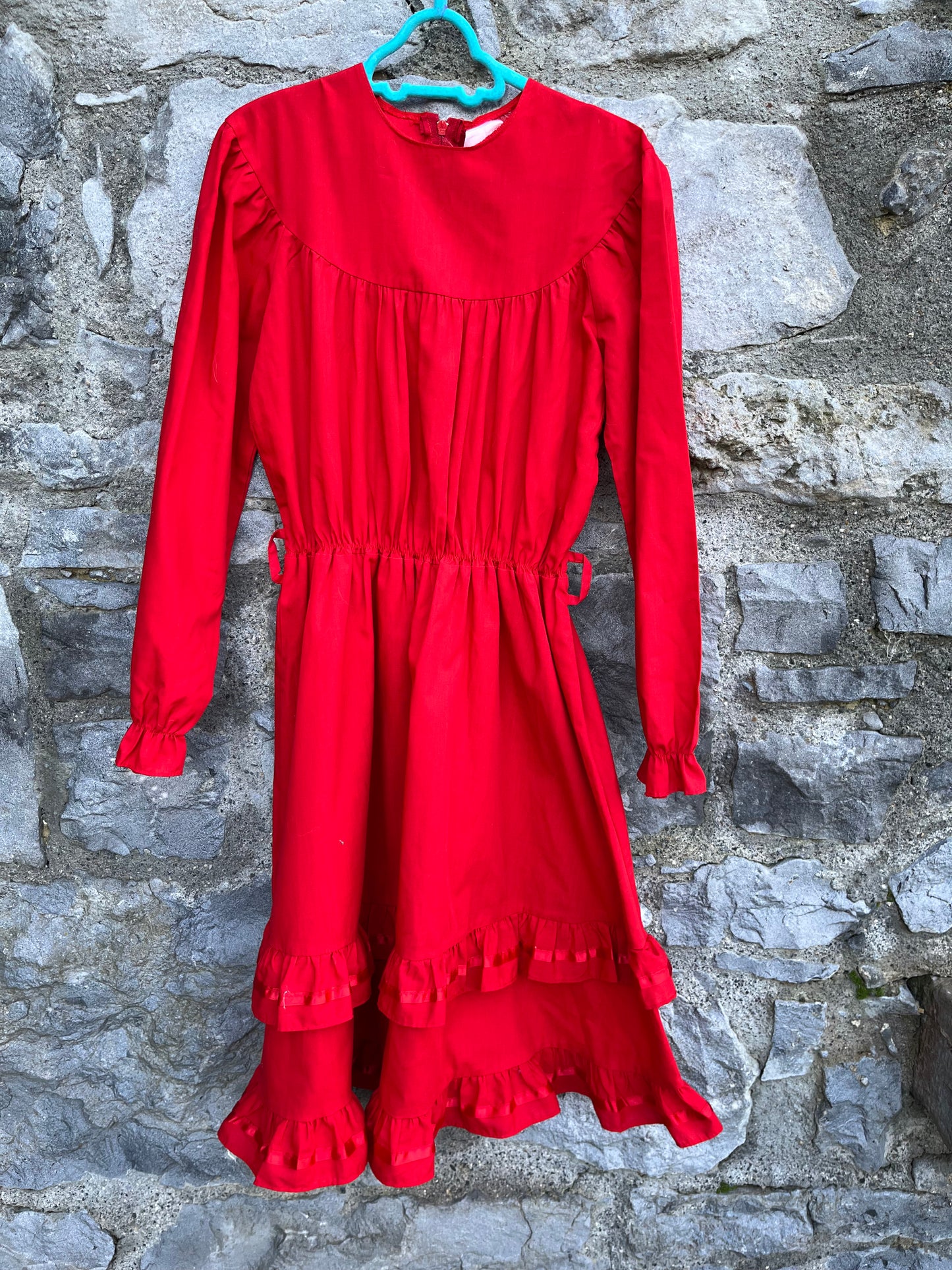 80s red Dress  9-10y (134-140cm)