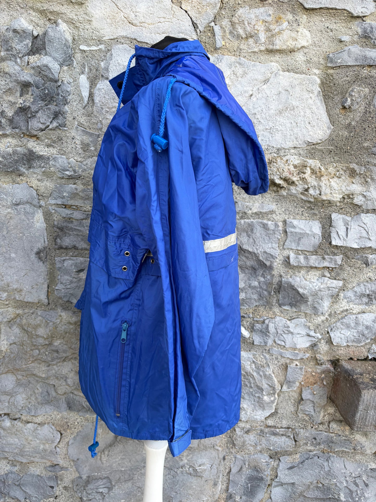 80s blue rain jacket 13-14y (158-164cm)