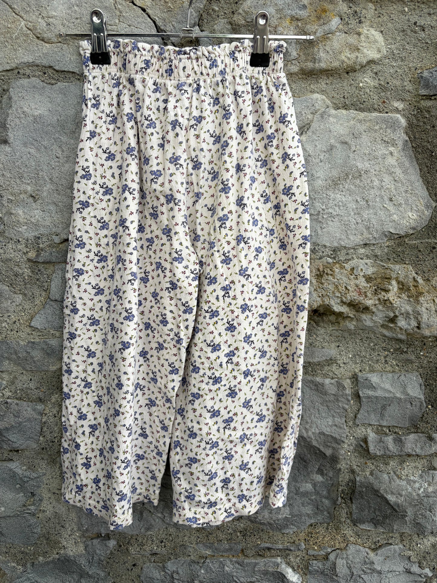 Blue flowers wide leg pants  4-5y (104-110cm)