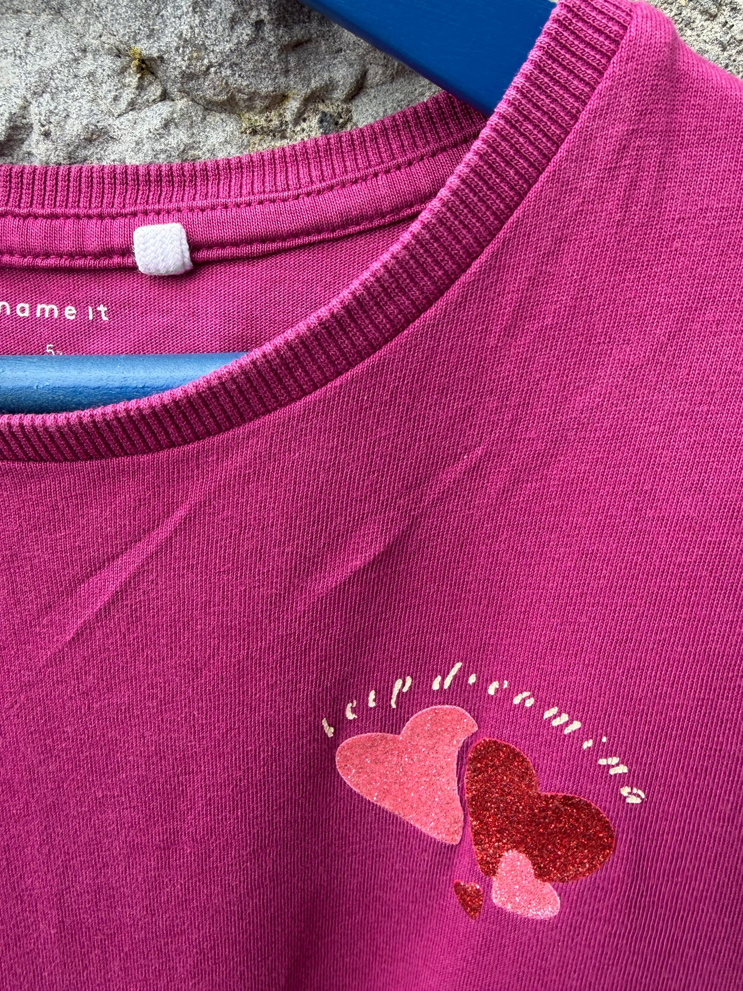Pink hearts T-shirt 5y (110cm)