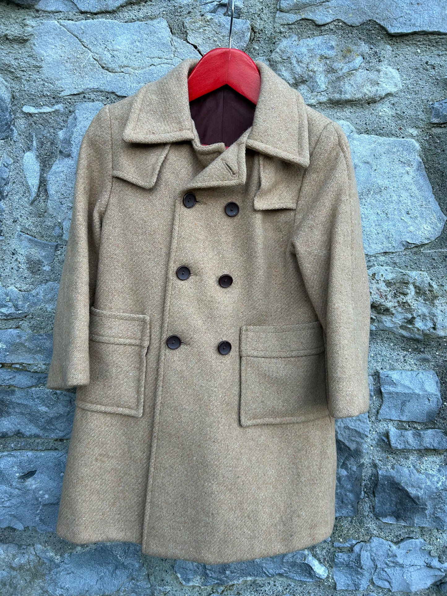 Camel double-breasted woolen coat  6y (116cm)