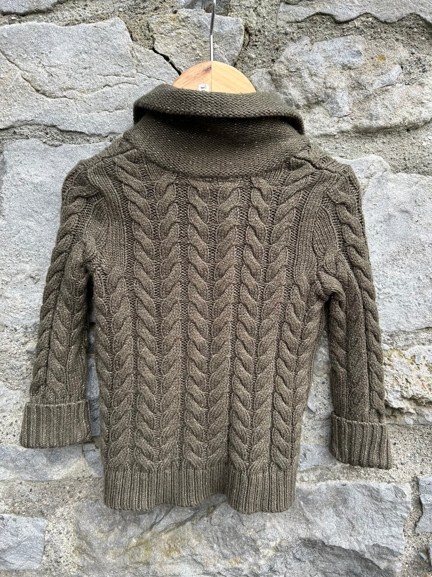 Khaki sparkly cardigan  9-12m (74-80cm)