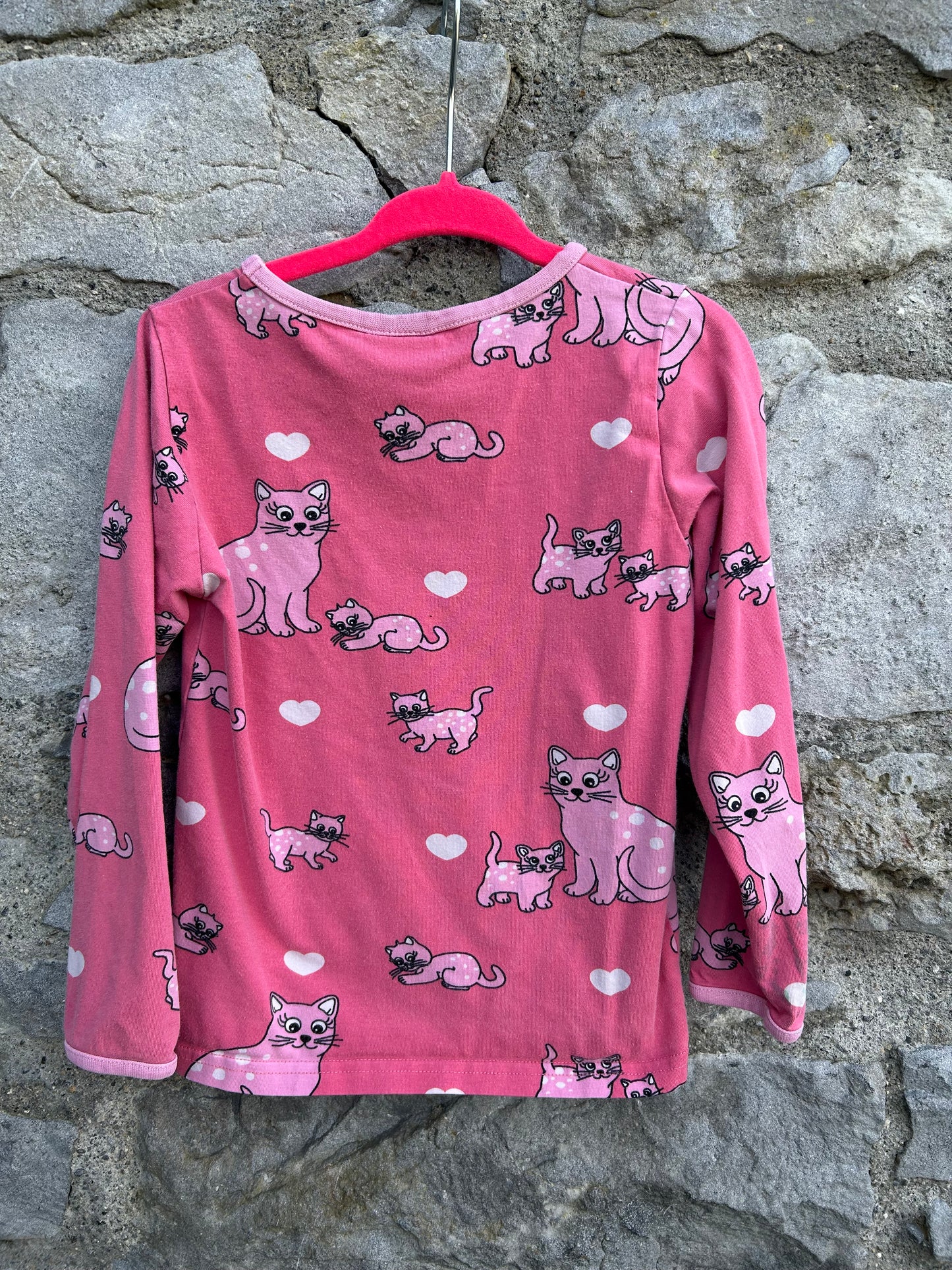 Pink cats top  3-4y (98-104cm)