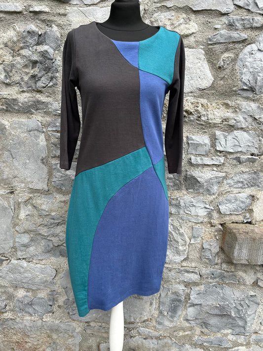 Black&blue geometric dress uk 8-10