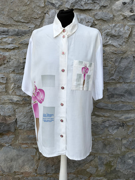 90s models white&ivory blouse uk 14-16