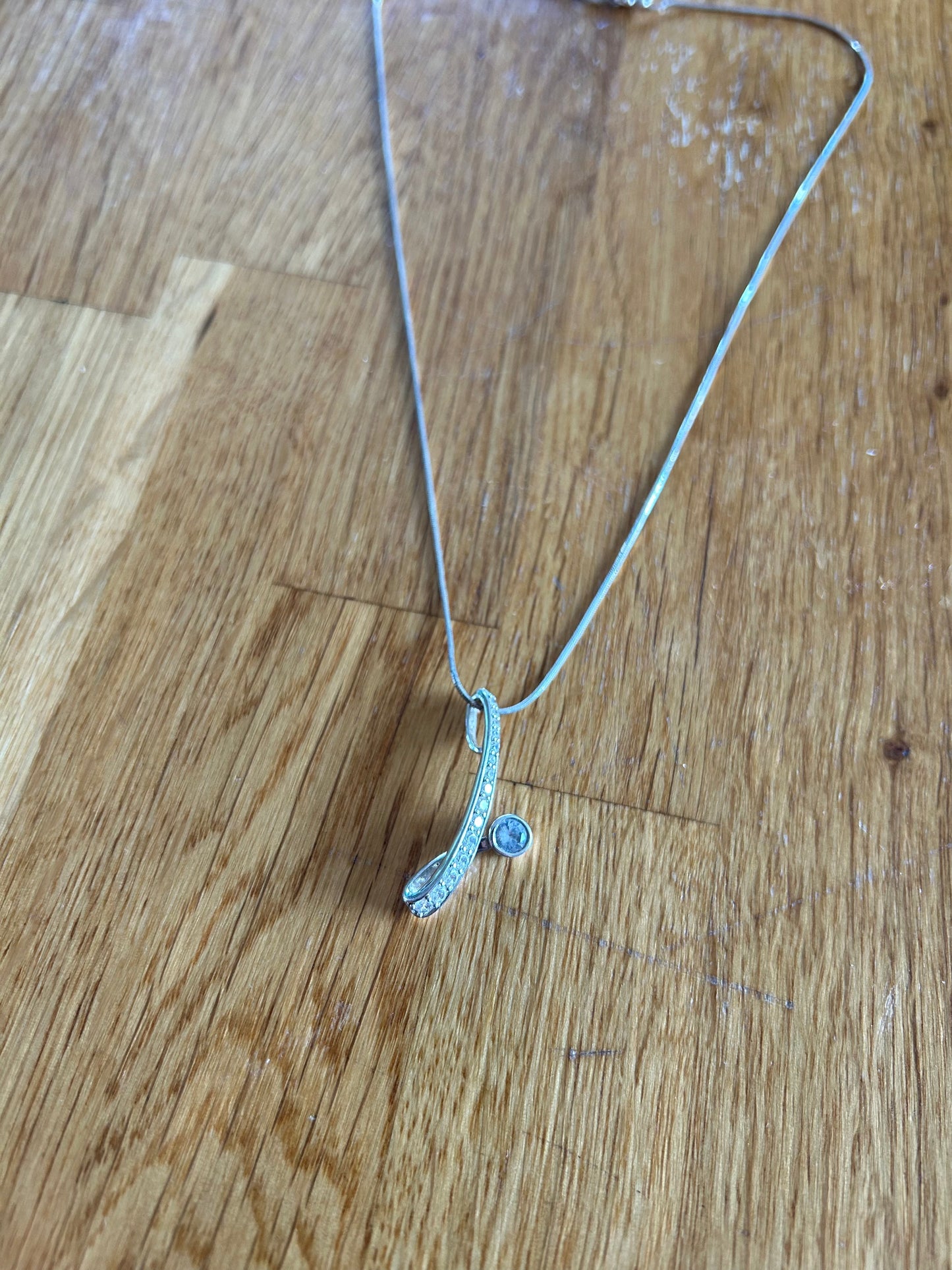 Silver&zircon necklace