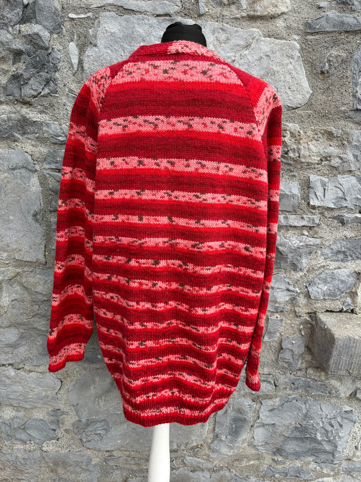 Pink&red woolly cardigan uk 14-16