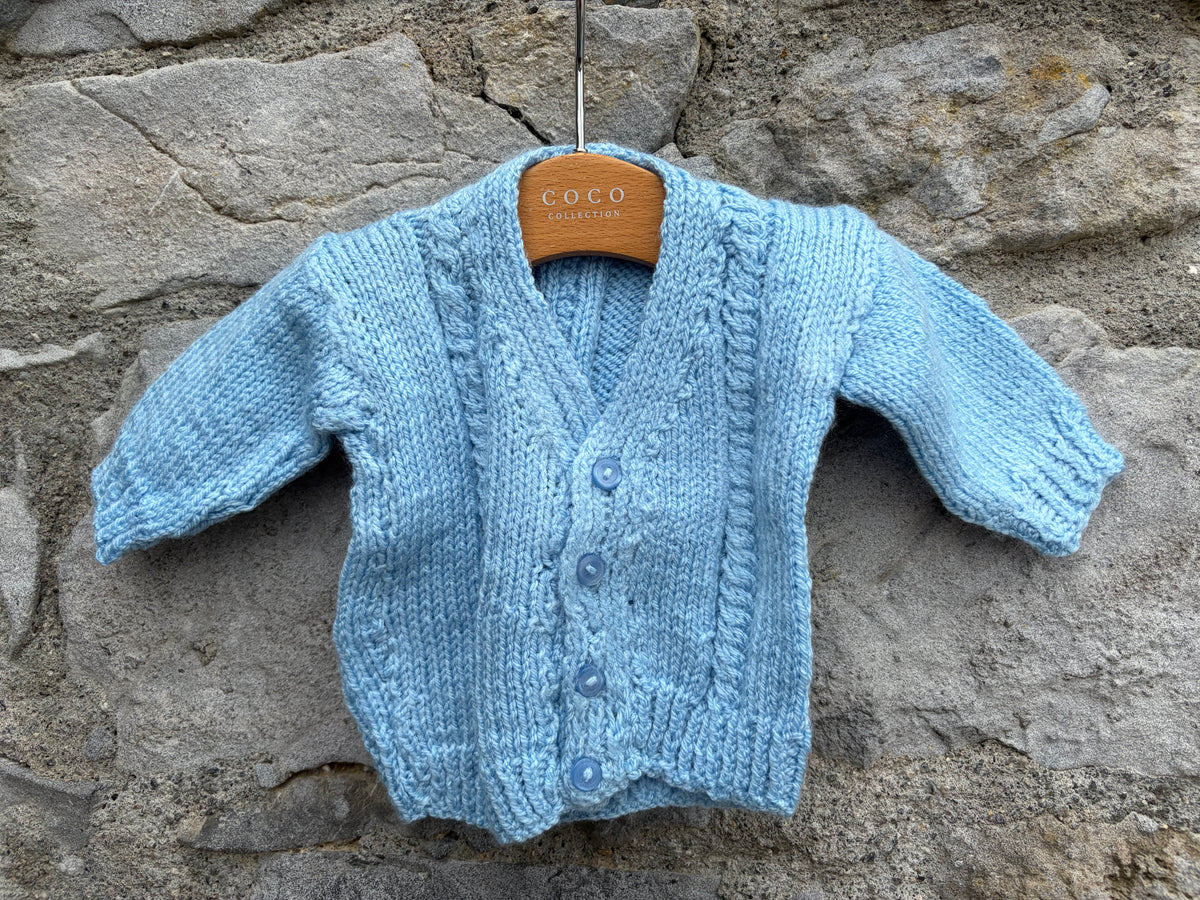 Blue handmade cardigan  Newborn (50cm)