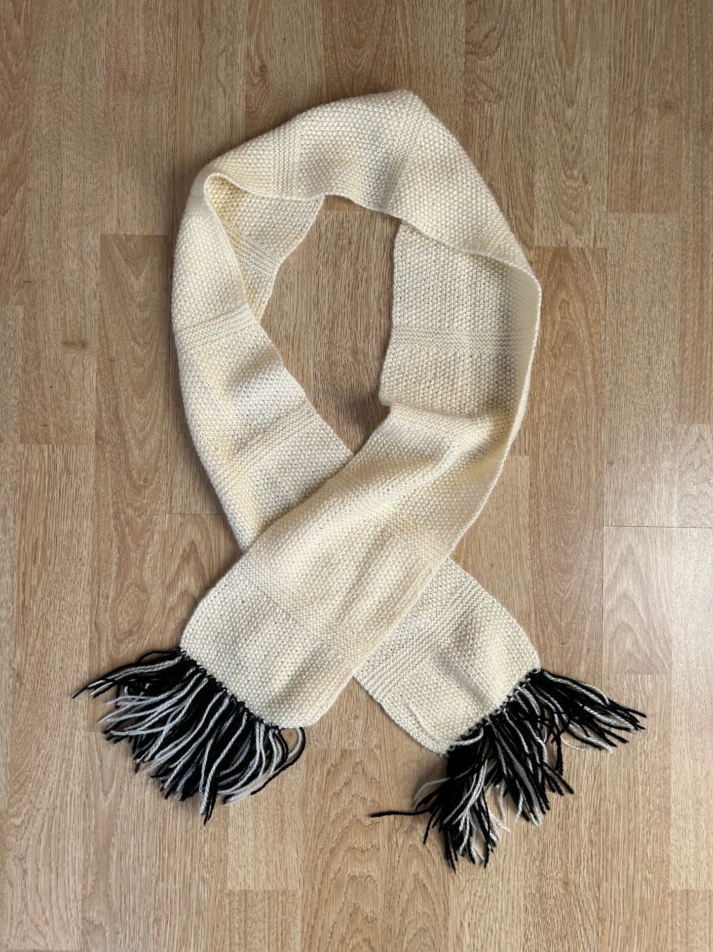 Cream knitted scarf