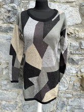 Load image into Gallery viewer, Grey geometric knitted tunic uk 8
