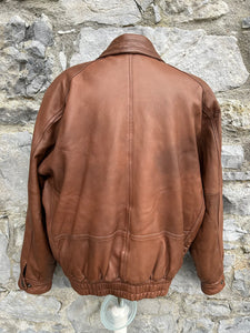 90s brown leather jacket