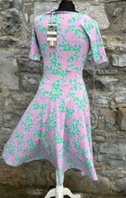Load image into Gallery viewer, Pink&amp;grey dotty dress uk 8-10
