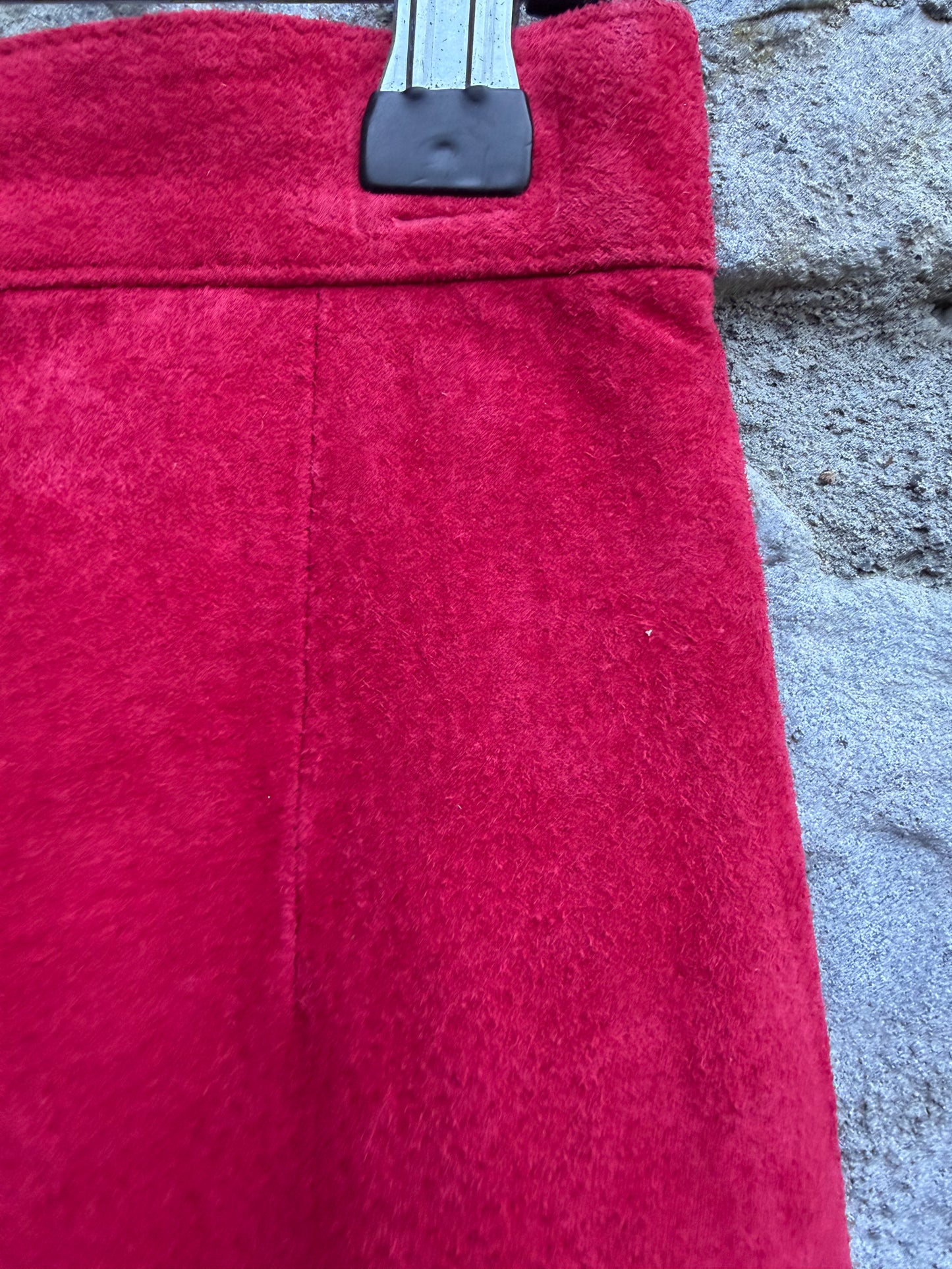 80s red suede skirt uk 6