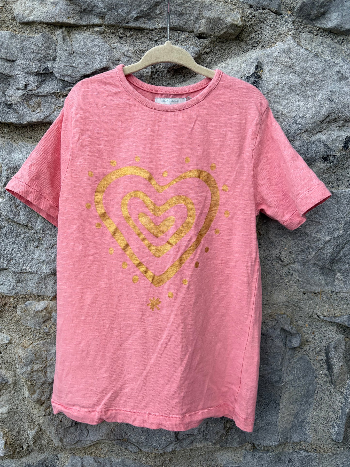 Spiral heart pink T-shirt  7-8y (122-128cm)
