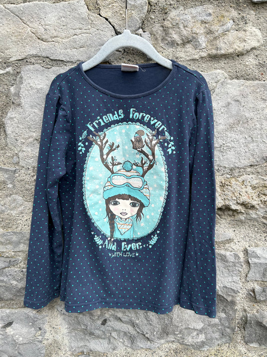 Winter friends spotty top  7-8y (122-128cm)