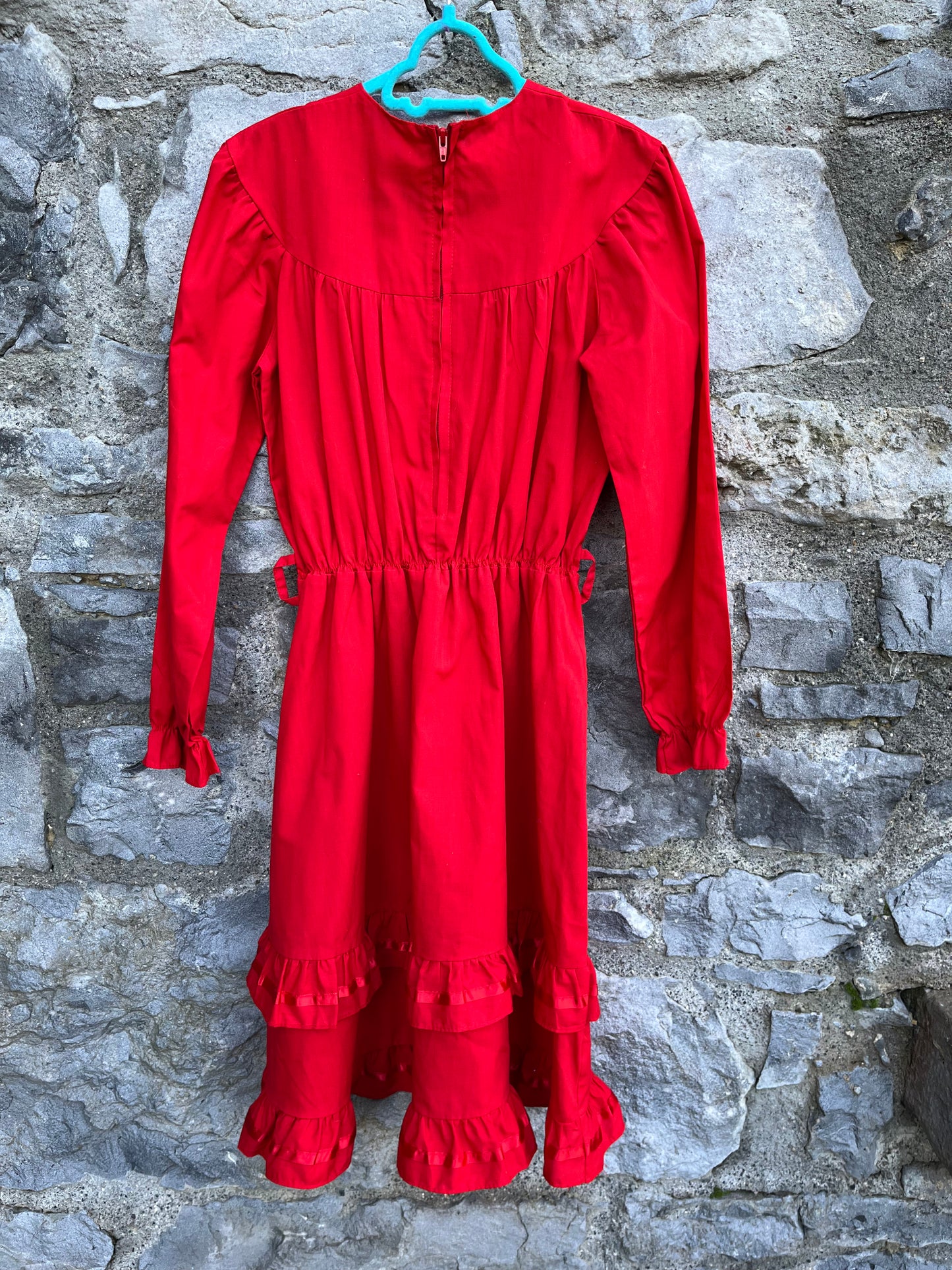 80s red Dress  9-10y (134-140cm)