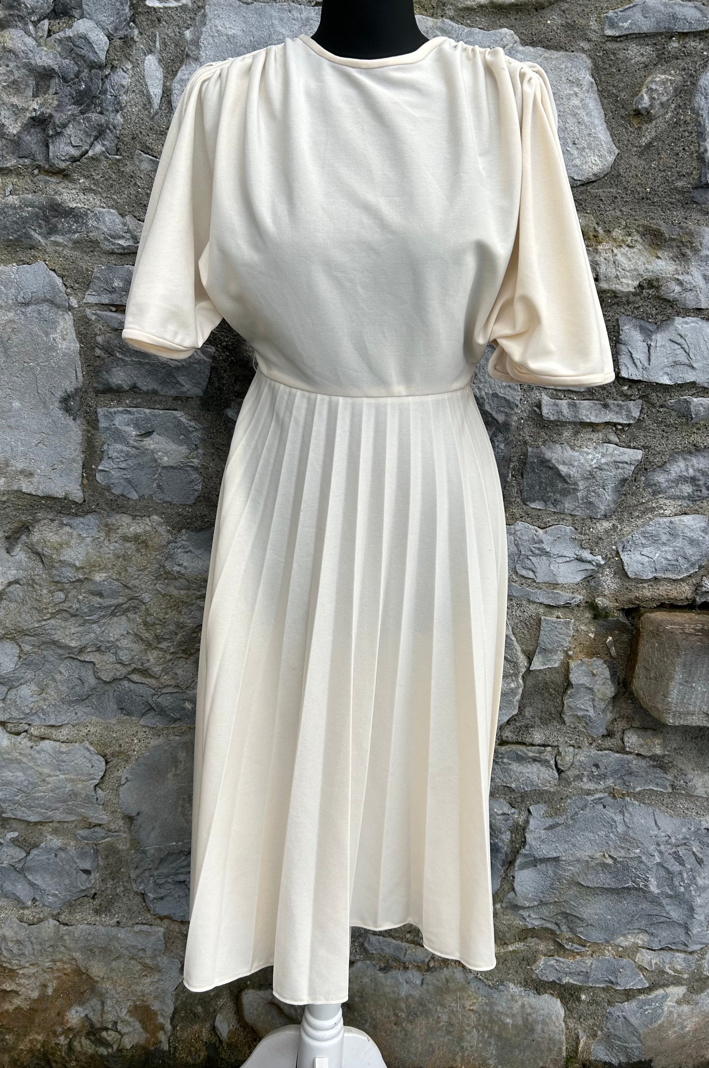 80s cream dress uk 6-8