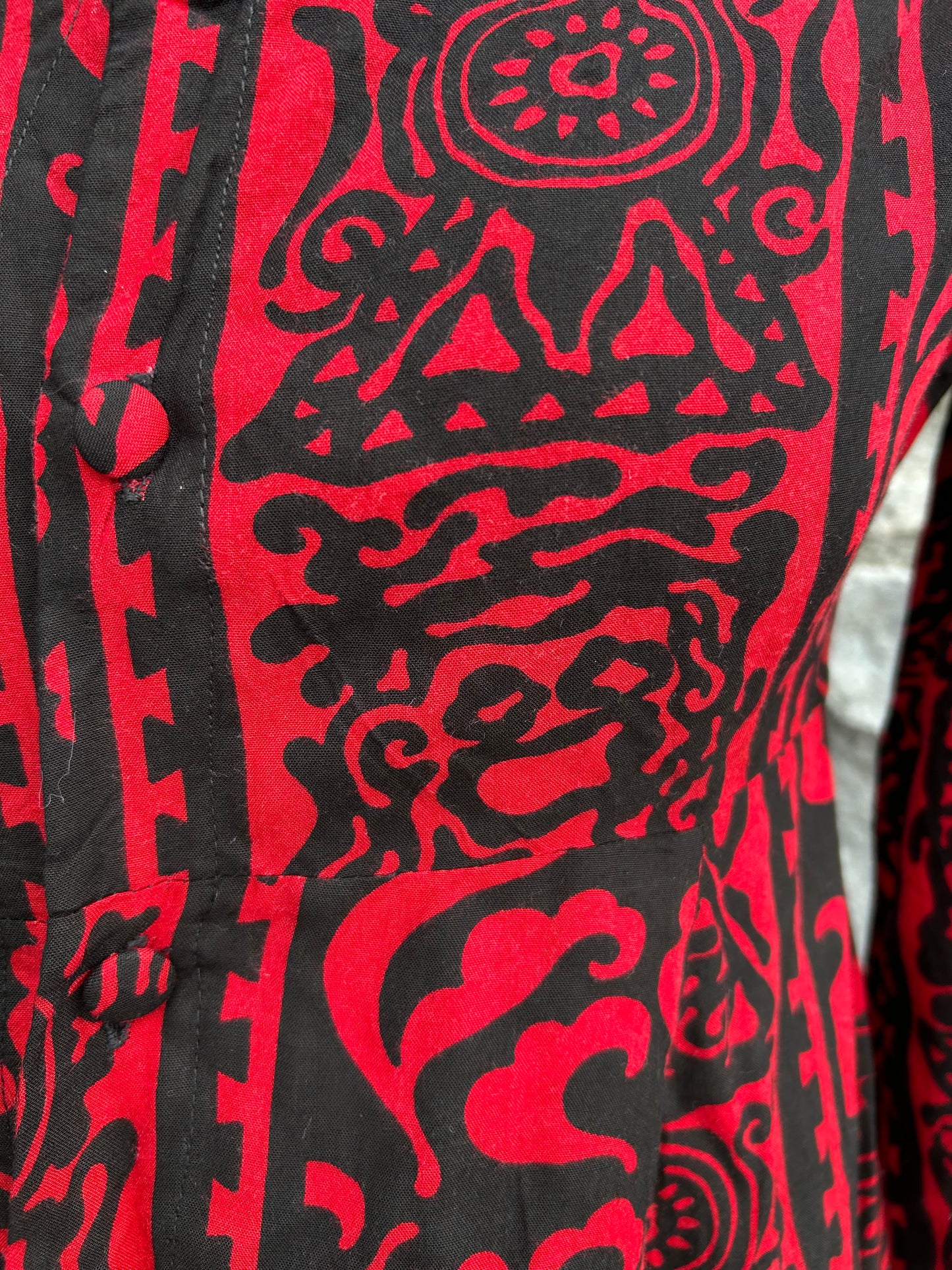 90s red&black tunic uk 8-10