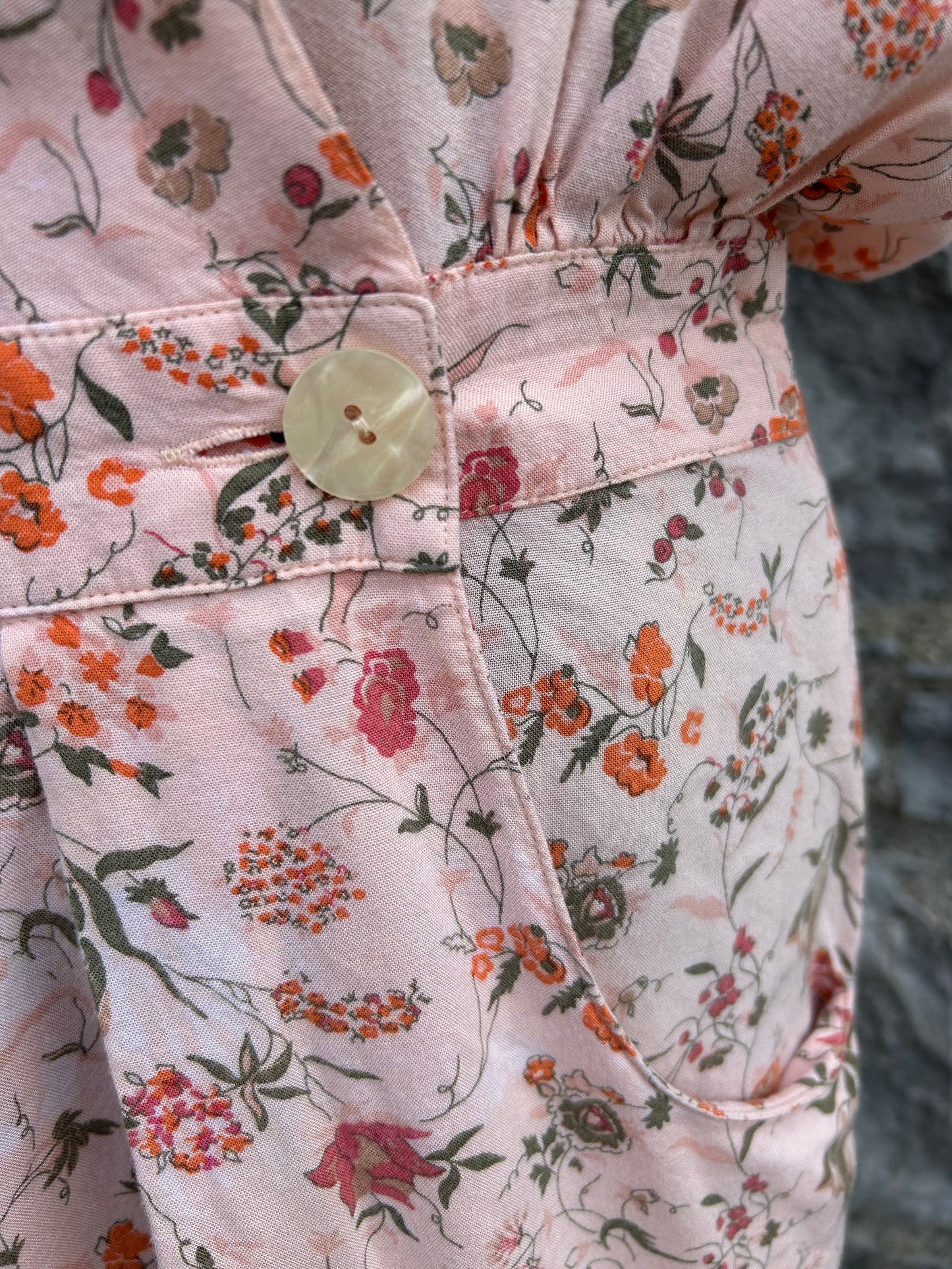 80s pink floral jumpsuit uk 10-12