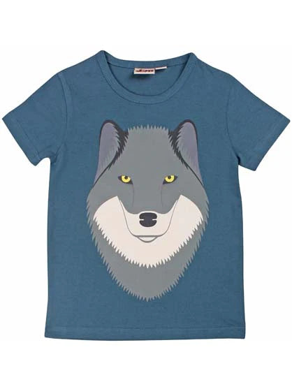 Wolf petrol T-shirt  2-3y (92-98cm)