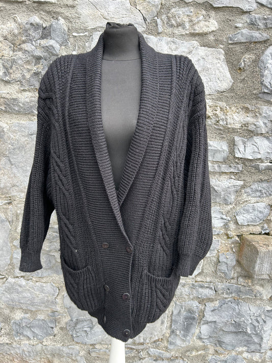 80s black cardigan uk 16-18