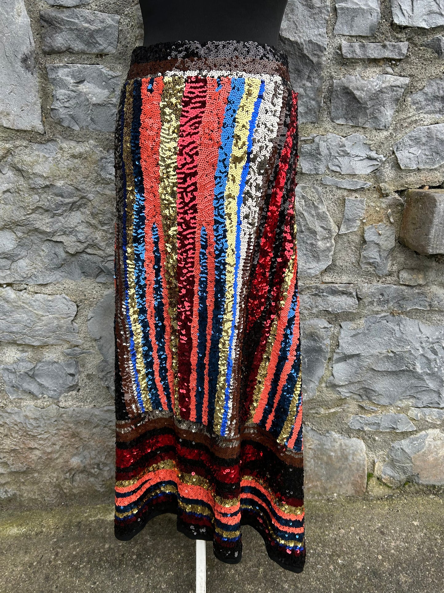Rainbow sequin maxi skirt uk 10