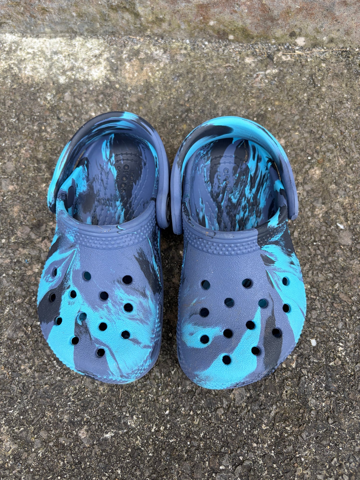 Classic Navy/Multi Marbled Clogs  uk 7 (eu 23-24)