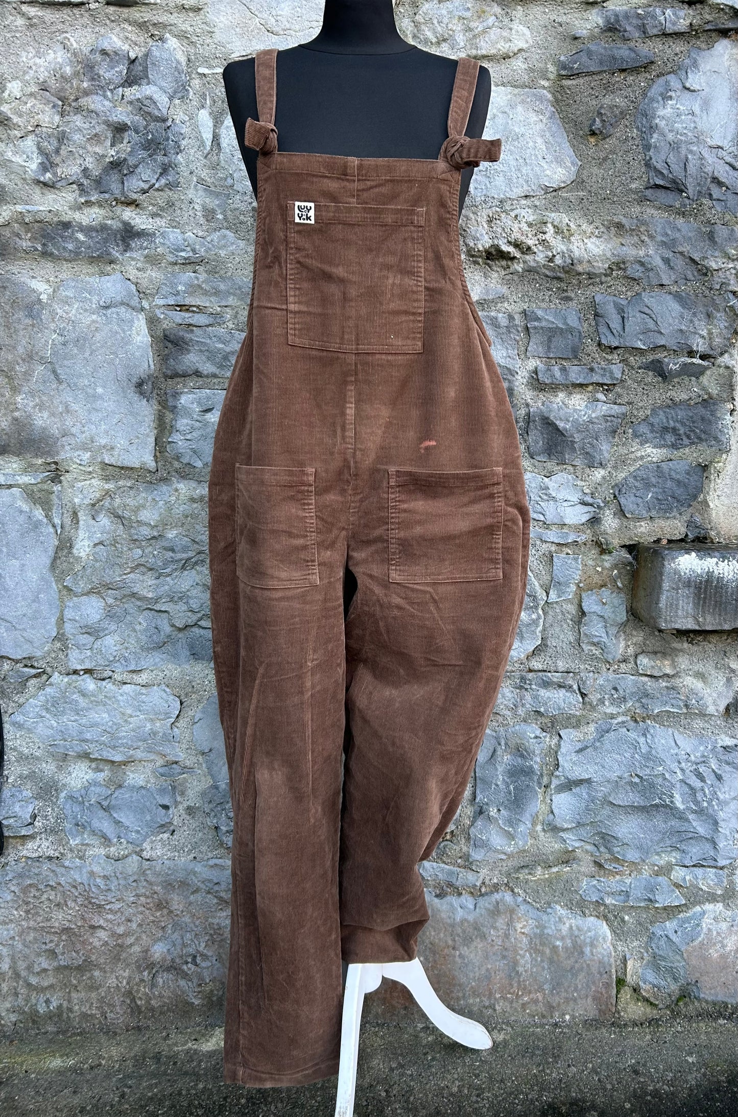 Brown cord dungarees uk 12-14