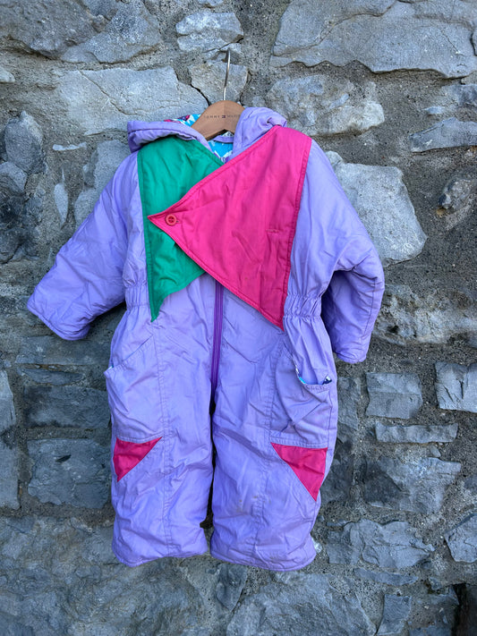 80s lilac snow suit  9m (74cm)