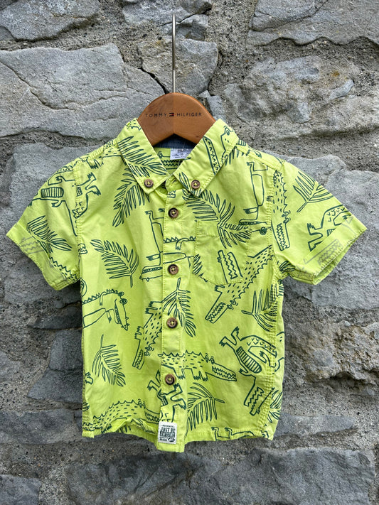 Aligators lime shirt  9-12m (74-80cm)