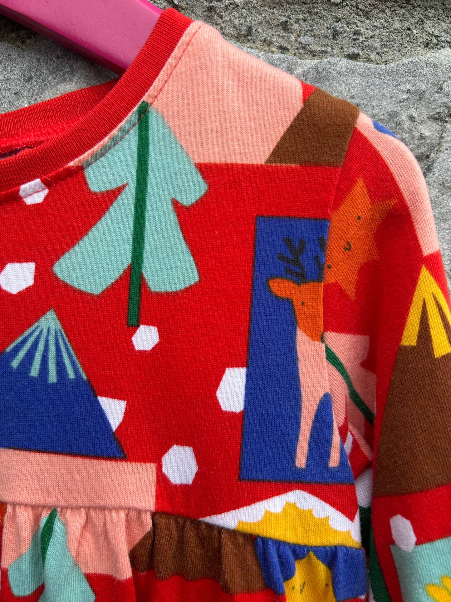 Colourful Christmas print dress  3-4y (98-104cm)