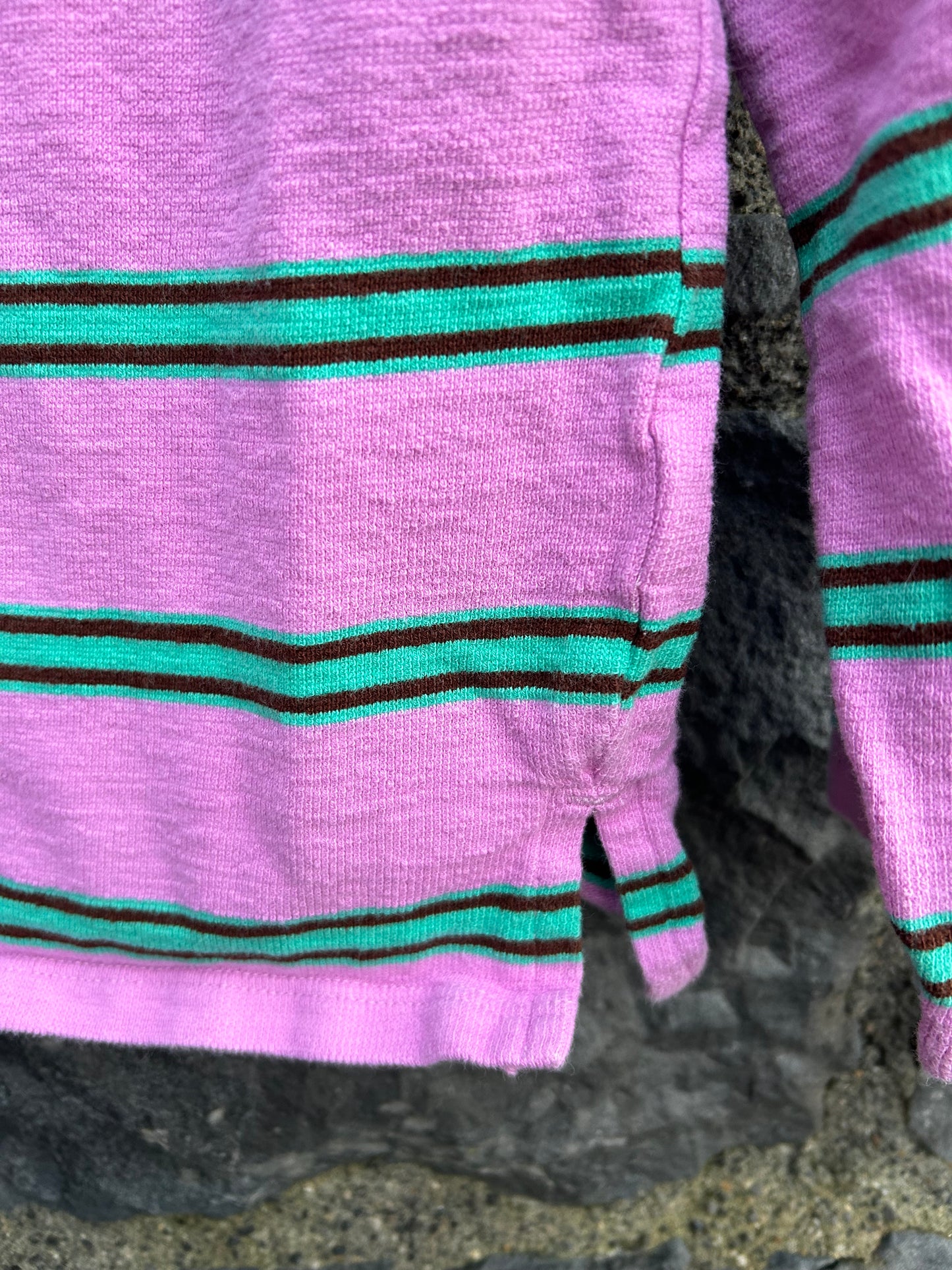 Pink&green stripy top 9y (134cm)