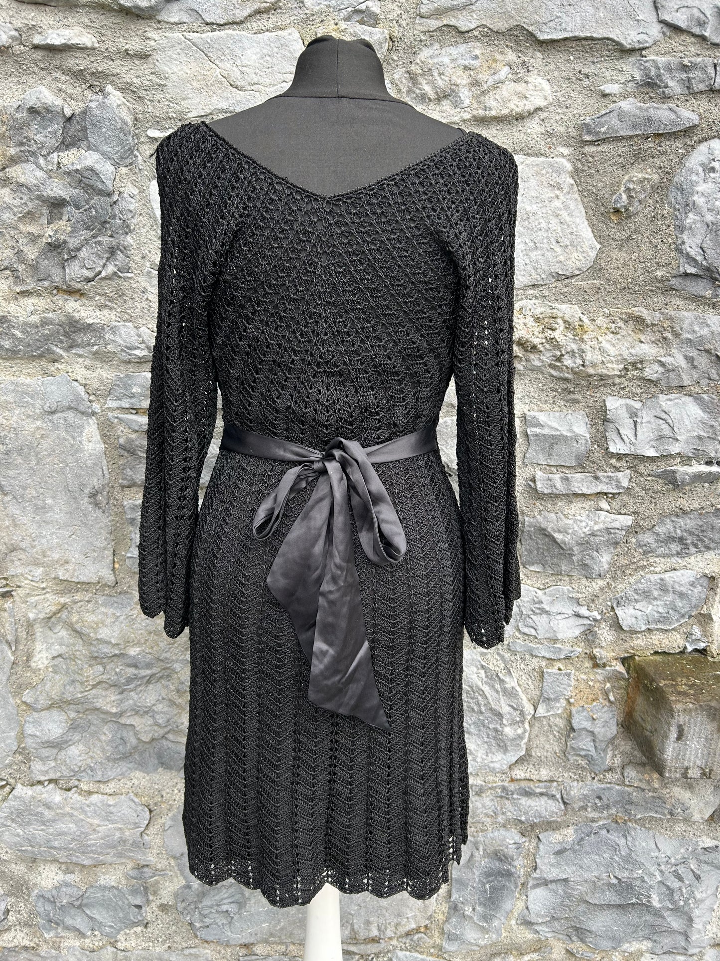 Black crochet dress uk 8