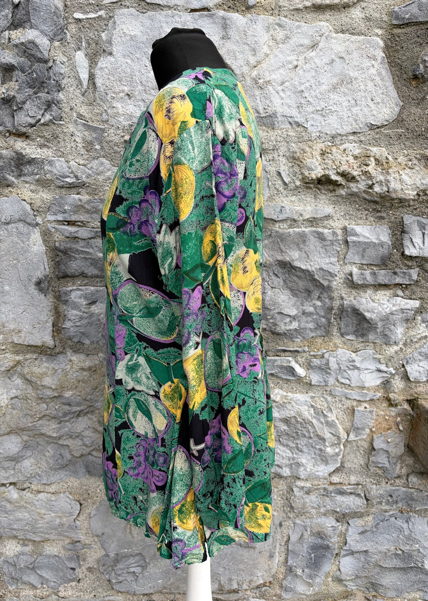 80s colourful fruit&flowers blouse uk 14