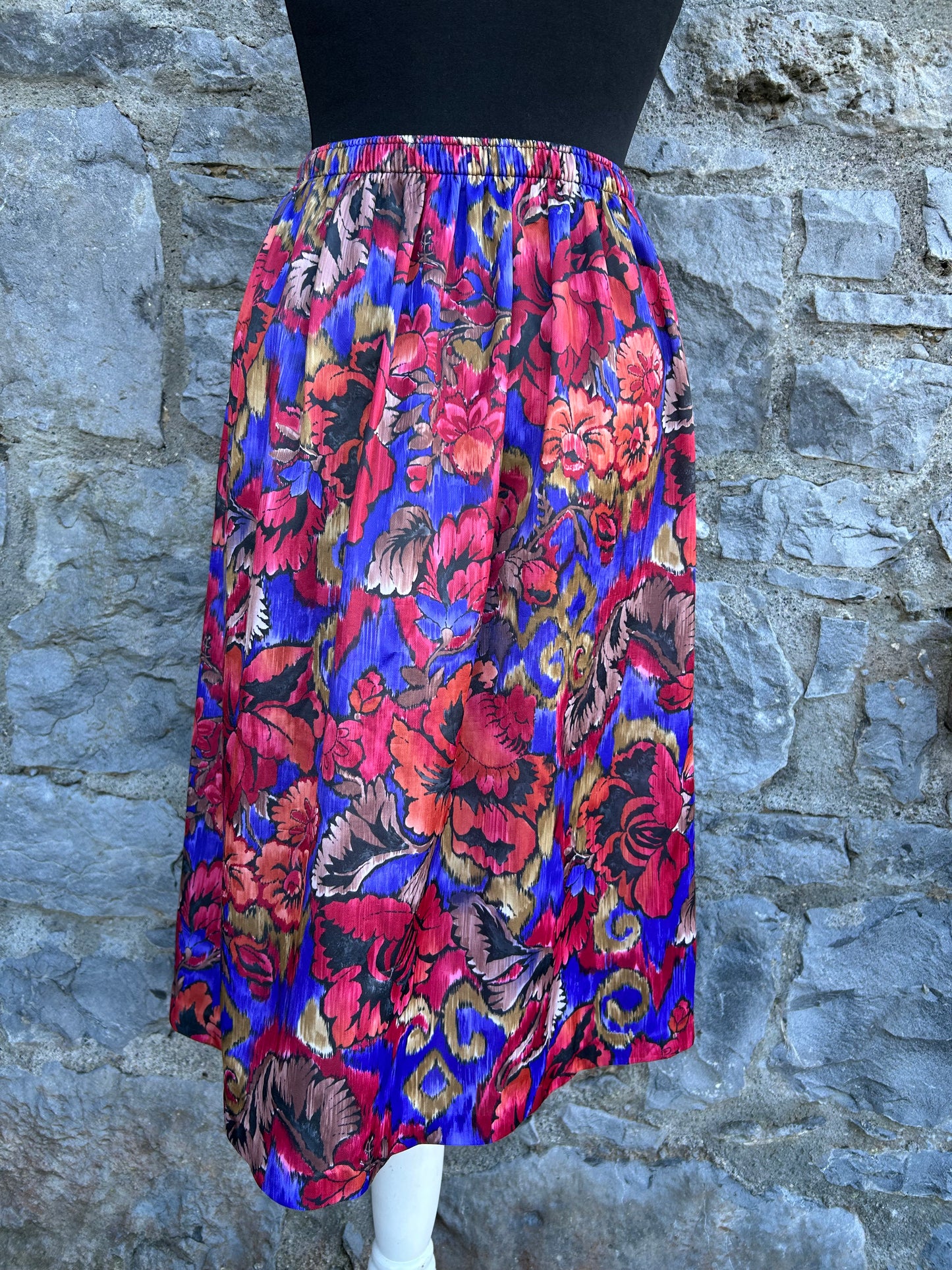 80s colourful autumn flowers skirt uk 6-8