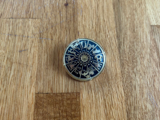 Zodiac circle brooch