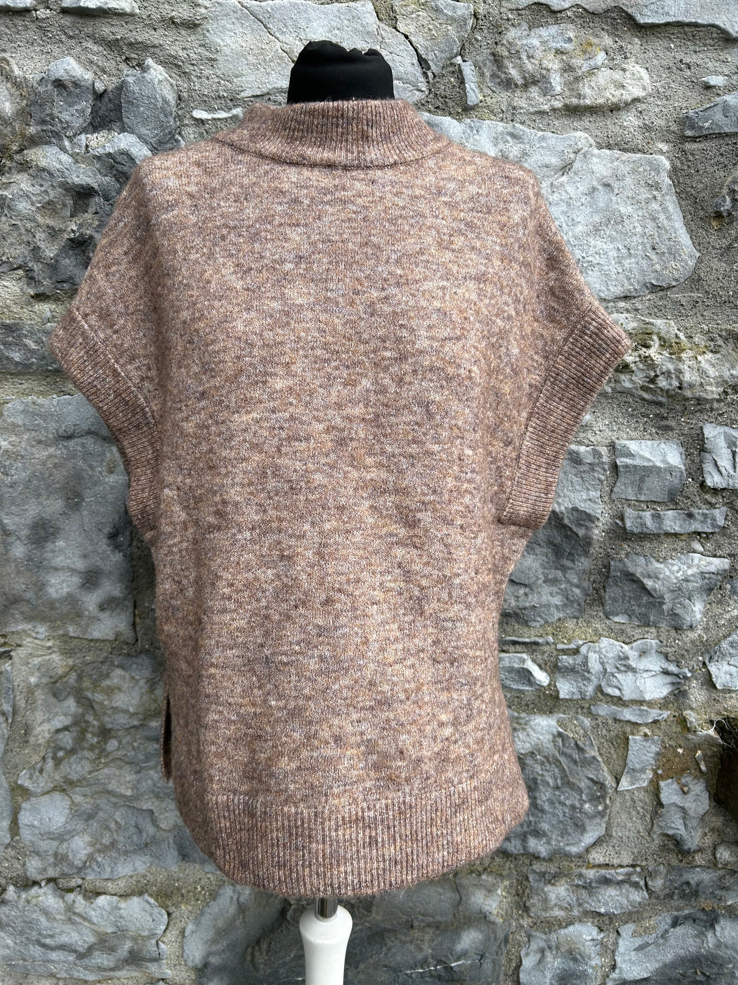 Brown melange knitted top uk 8-12